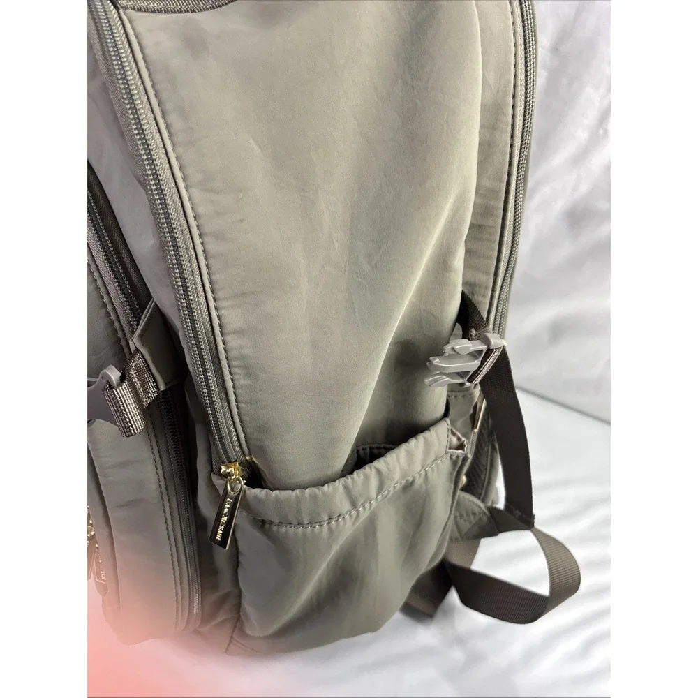 Isaac Mizrahi Gray Viral TikTok Laptop Backpack Minimalist Preppy Designer